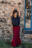 Flamenco Skirt- Red Black Vic w/Lace