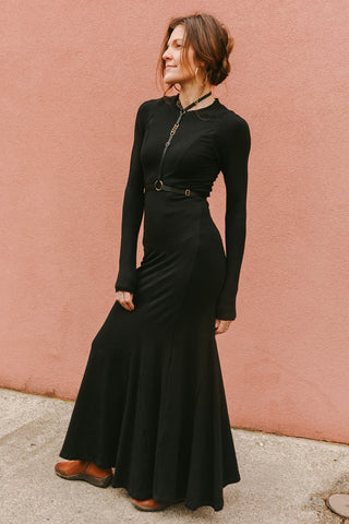 Bamboo Fleece Winter Dress - Black