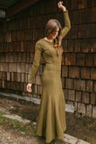 Bamboo Fleece Winter Dress - Mossy Green