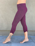 women's textured bamboo spandex purple capri leggings#color_jam