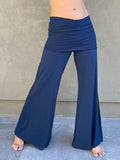 women's natural stretchy rayon jersey skirt-over flow pants #color_navy