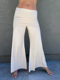 women's natural stretchy rayon jersey skirt-over flow pants #color_cream
