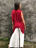 women's plant based rayon jersey loose fit scarlet red kaftan tunic #color_scarlet